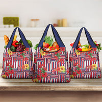 Hawaii Hibiscus Lei Grocery Bag Hawaiian Flag Motif