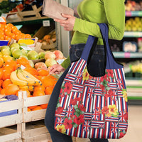 Hawaii Hibiscus Lei Grocery Bag Hawaiian Flag Motif