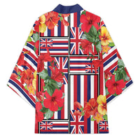 Hawaii Hibiscus Lei Kimono Hawaiian Flag Motif