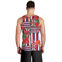 Hawaii Hibiscus Lei Men Tank Top Hawaiian Flag Motif
