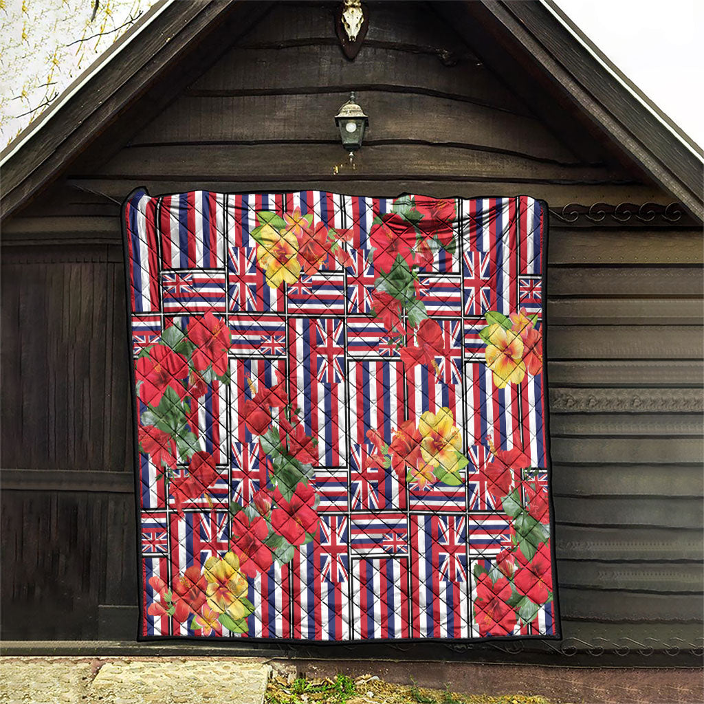 Hawaii Hibiscus Lei Quilt Hawaiian Flag Motif