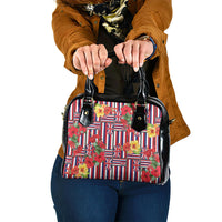 Hawaii Hibiscus Lei Shoulder Handbag Hawaiian Flag Motif