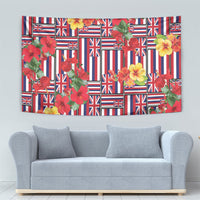 Hawaii Hibiscus Lei Tapestry Hawaiian Flag Motif