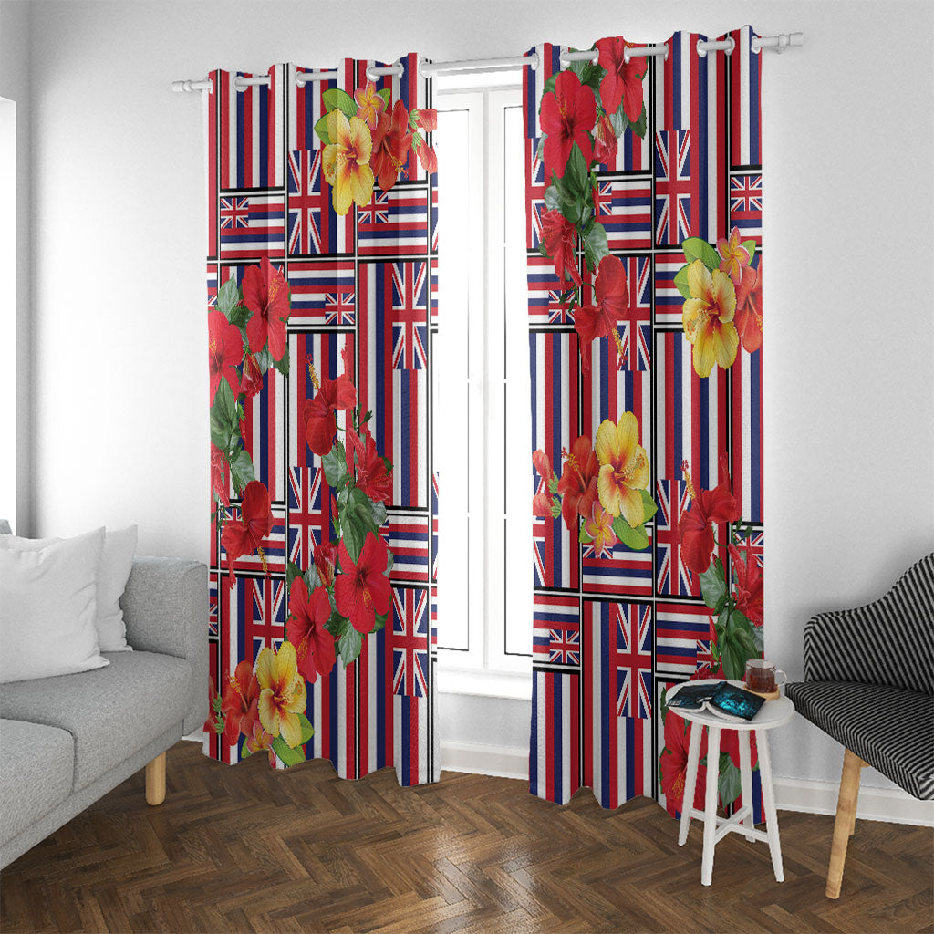 Hawaii Hibiscus Lei Window Curtain Hawaiian Flag Motif