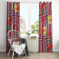 Hawaii Hibiscus Lei Window Curtain Hawaiian Flag Motif