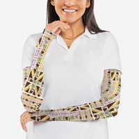 Hawaii Lokelani Pikake Lei Arm Sleeves Hawaiian Flag Motif