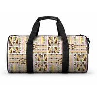 Hawaii Lokelani Pikake Lei Duffle Bag Hawaiian Flag Motif LT9 One size White - Polynesian Pride