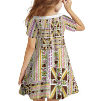 Hawaii Lokelani Pikake Lei Family Matching Long Sleeve Bodycon Dress and Hawaiian Shirt Hawaiian Flag Motif LT9 - Polynesian Pride