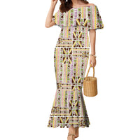 Hawaii Lokelani Pikake Lei Mermaid Dress Hawaiian Flag Motif