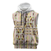 Hawaii Lokelani Pikake Lei Sleeveless Zip Hoodie Hawaiian Flag Motif