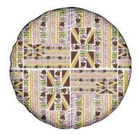Hawaii Lokelani Pikake Lei Spare Tire Cover Hawaiian Flag Motif