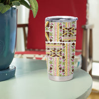 Hawaii Lokelani Pikake Lei Tumbler Cup Hawaiian Flag Motif
