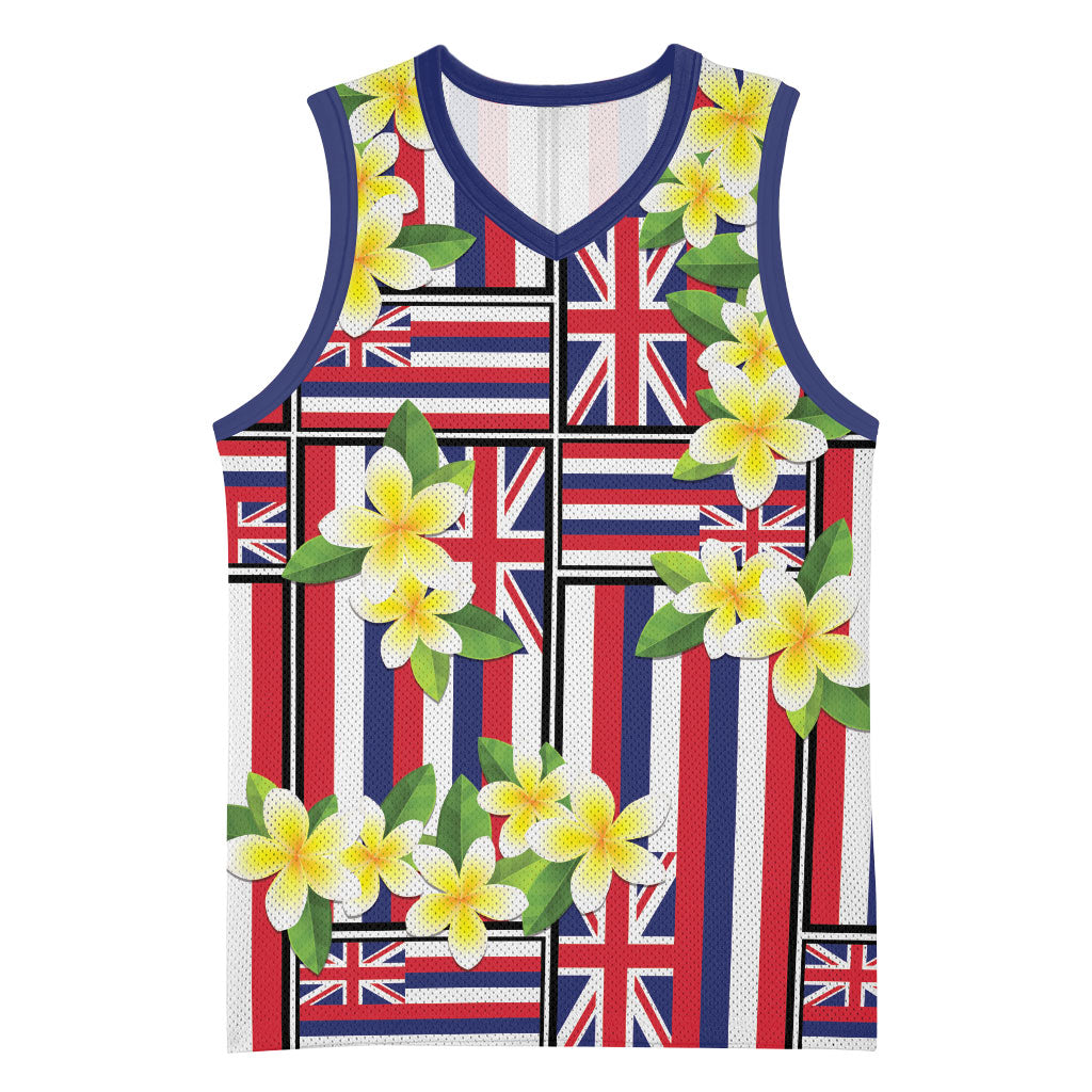 Hawaii Plumeria Lei Basketball Jersey Hawaiian Flag Motif LT9 Unisex Red - Polynesian Pride