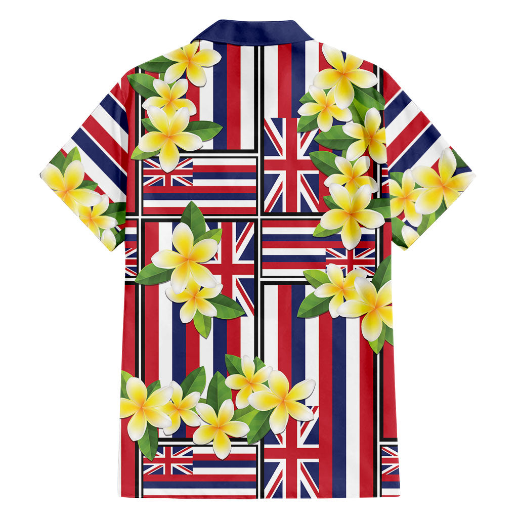 Hawaii Plumeria Lei Family Matching Off The Shoulder Long Sleeve Dress and Hawaiian Shirt Hawaiian Flag Motif LT9 - Polynesian Pride