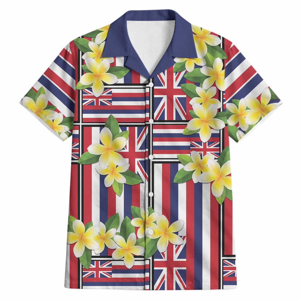 Hawaii Plumeria Lei Hawaiian Shirt Hawaiian Flag Motif LT9 Red - Polynesian Pride