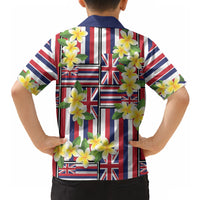 Hawaii Plumeria Lei Hawaiian Shirt Hawaiian Flag Motif LT9 - Polynesian Pride