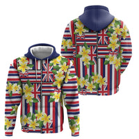 Hawaii Plumeria Lei Hoodie Hawaiian Flag Motif