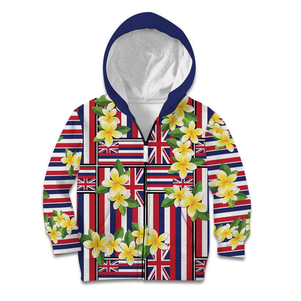 Hawaii Plumeria Lei Kid Hoodie Hawaiian Flag Motif