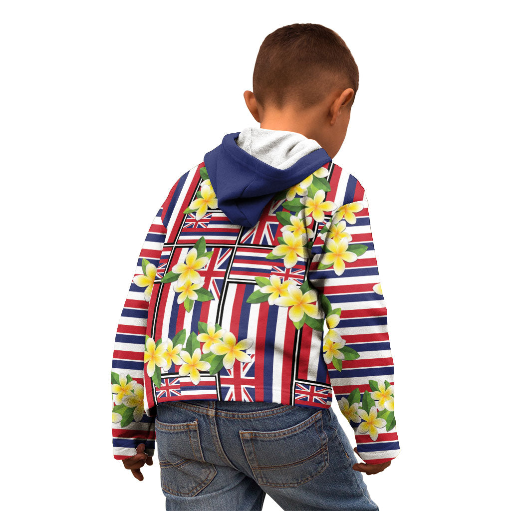 Hawaii Plumeria Lei Kid Hoodie Hawaiian Flag Motif