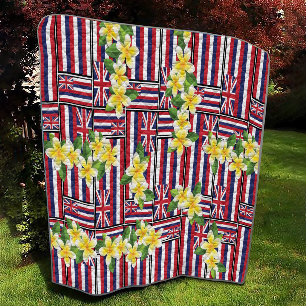 Hawaii Plumeria Lei Quilt Hawaiian Flag Motif