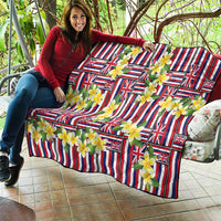 Hawaii Plumeria Lei Quilt Hawaiian Flag Motif
