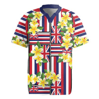 Hawaii Plumeria Lei Rugby Jersey Hawaiian Flag Motif