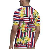 Hawaii Plumeria Lei Rugby Jersey Hawaiian Flag Motif