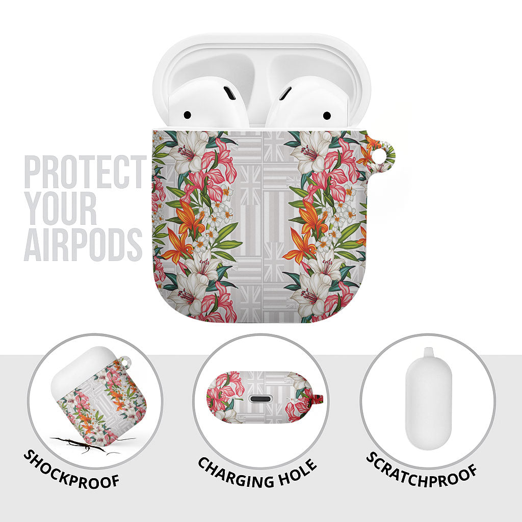 Hawaii Tropical Twist Lei AirPods Case Hawaiian Flag Motif
