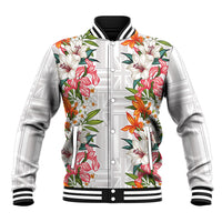Hawaii Tropical Twist Lei Baseball Jacket Hawaiian Flag Motif