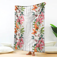 Hawaii Tropical Twist Lei Blanket Hawaiian Flag Motif
