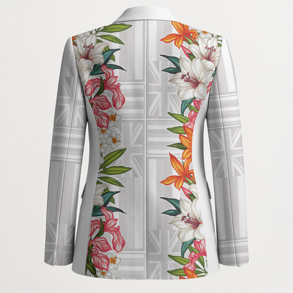 Hawaii Tropical Twist Lei Blazer Hawaiian Flag Motif