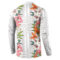 Hawaii Tropical Twist Lei Button Sweatshirt Hawaiian Flag Motif