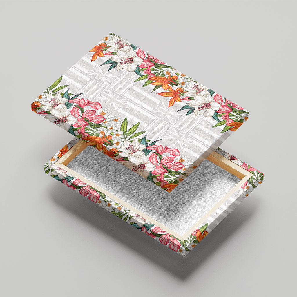 Hawaii Tropical Twist Lei Canvas Wall Art Hawaiian Flag Motif