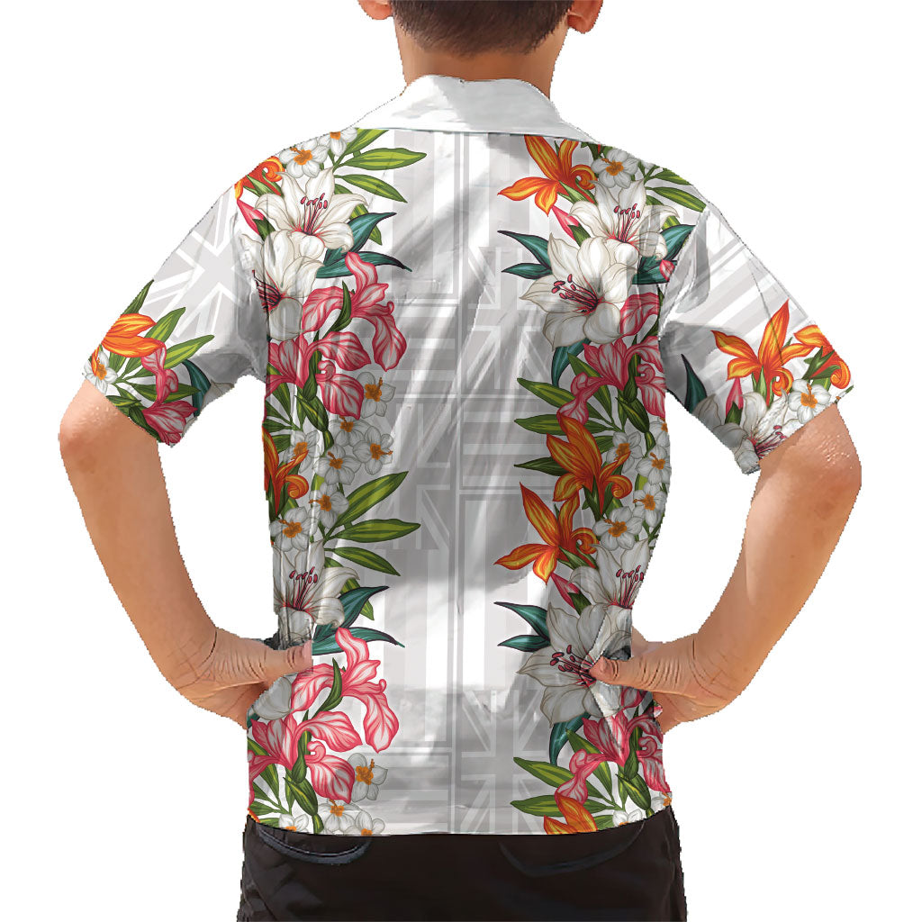 Hawaii Tropical Twist Lei Family Matching Off Shoulder Maxi Dress and Hawaiian Shirt Hawaiian Flag Motif LT9 - Polynesian Pride