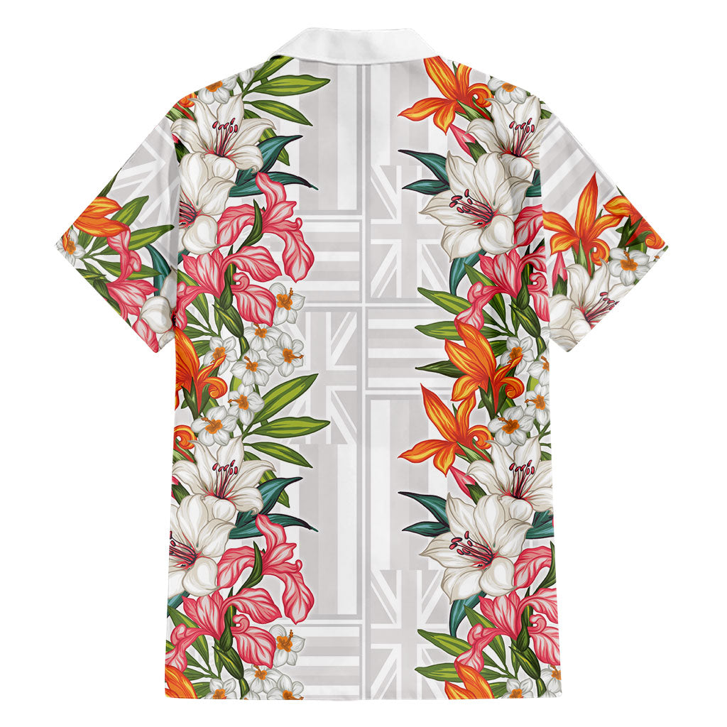 Hawaii Tropical Twist Lei Family Matching Puletasi and Hawaiian Shirt Hawaiian Flag Motif LT9 - Polynesian Pride