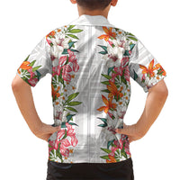 Hawaii Tropical Twist Lei Family Matching Short Sleeve Bodycon Dress and Hawaiian Shirt Hawaiian Flag Motif LT9 - Polynesian Pride