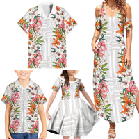 Hawaii Tropical Twist Lei Family Matching Summer Maxi Dress and Hawaiian Shirt Hawaiian Flag Motif LT9 - Polynesian Pride