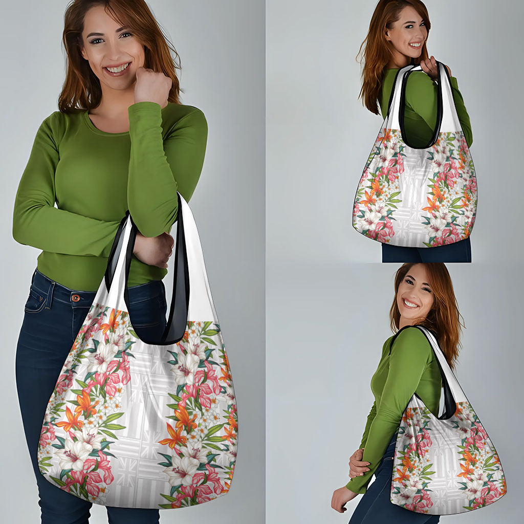 Hawaii Tropical Twist Lei Grocery Bag Hawaiian Flag Motif