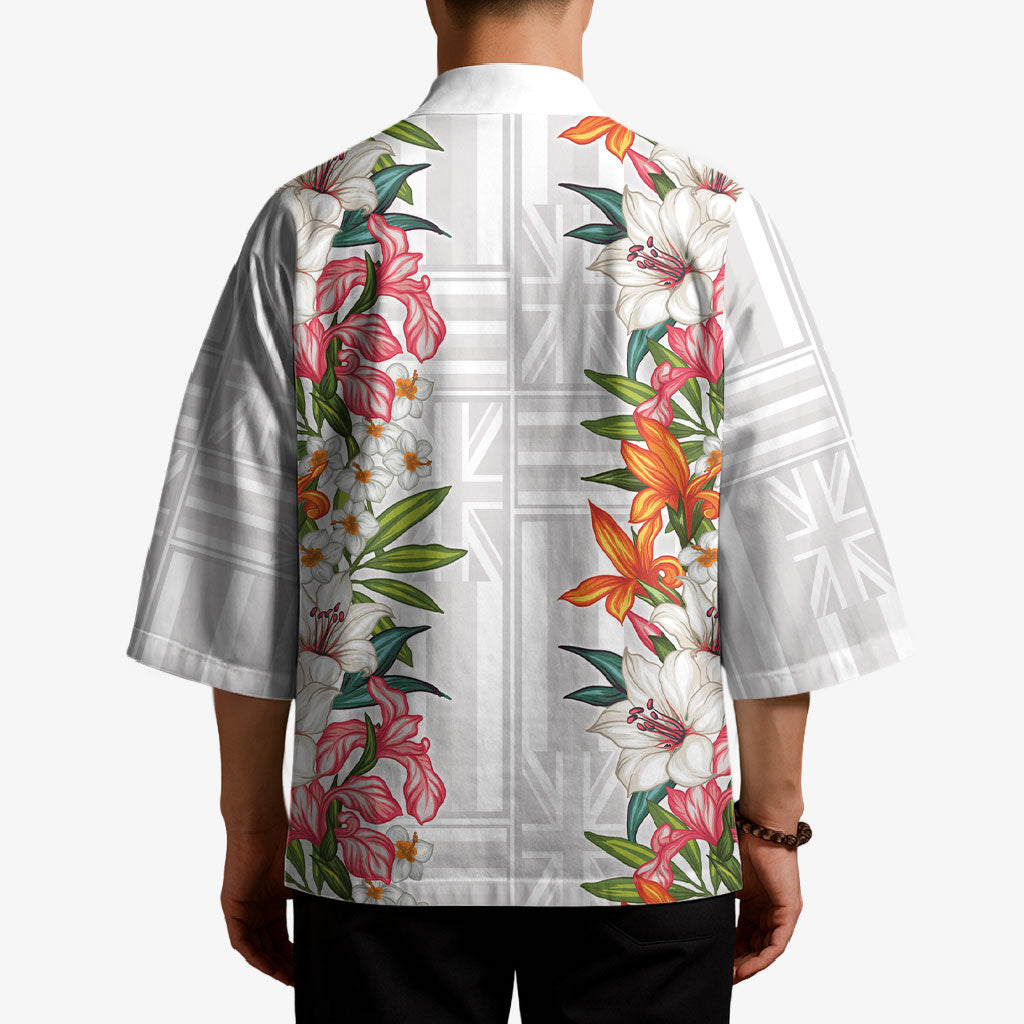 Hawaii Tropical Twist Lei Kimono Hawaiian Flag Motif