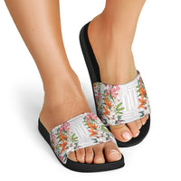 Hawaii Tropical Twist Lei Slide Sandals Hawaiian Flag Motif