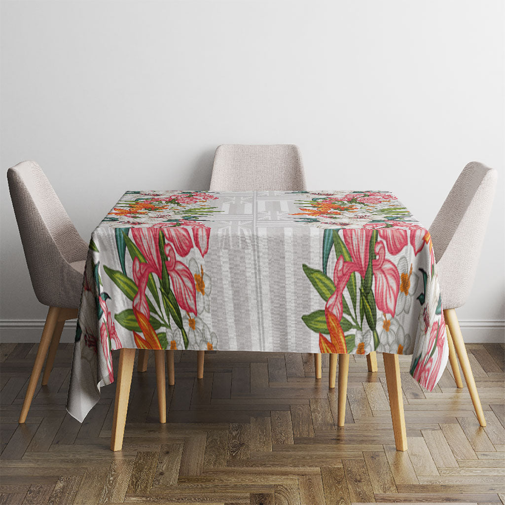 Hawaii Tropical Twist Lei Tablecloth Hawaiian Flag Motif