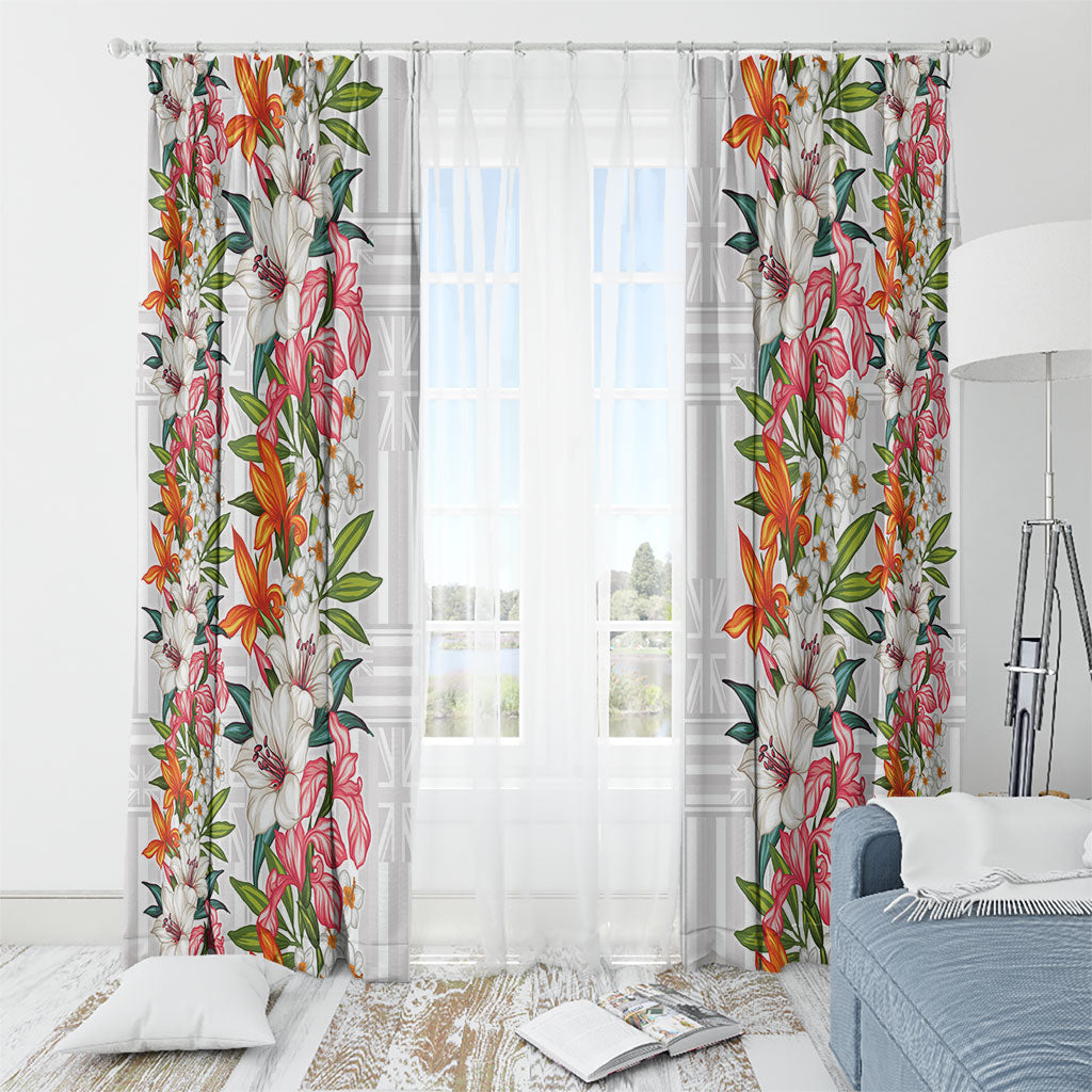 Hawaii Tropical Twist Lei Window Curtain Hawaiian Flag Motif