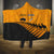 Australia New Zealand Rugby Hooded Blanket Gold Aboriginal Wallabies and Maori Black Fern - Polynesian Pride