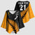 Australia New Zealand Rugby Kimono Sleeve Blouse Gold Aboriginal Wallabies and Maori Black Fern - Polynesian Pride
