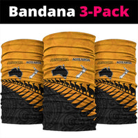 Australia New Zealand Rugby Neck Gaiter Gold Aboriginal Wallabies and Maori Black Fern LT9