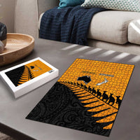 Australia New Zealand Rugby Puzzle Gold Aboriginal Wallabies and Maori Black Fern - Polynesian Pride