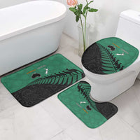 Australia New Zealand Rugby Bathroom Set Green Aboriginal Wallabies and Maori Black Fern - Polynesian Pride