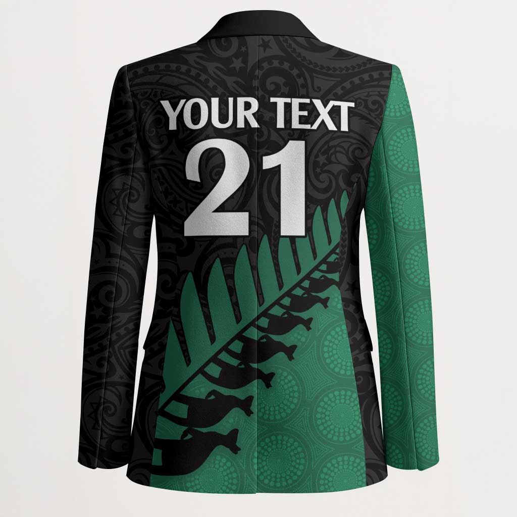 Australia New Zealand Rugby Blazer Green Aboriginal Wallabies and Maori Black Fern - Polynesian Pride