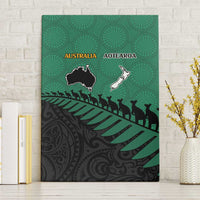 Australia New Zealand Rugby Canvas Wall Art Green Aboriginal Wallabies and Maori Black Fern - Polynesian Pride