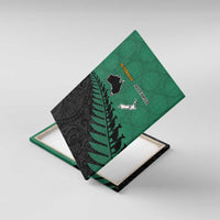 Australia New Zealand Rugby Canvas Wall Art Green Aboriginal Wallabies and Maori Black Fern - Polynesian Pride